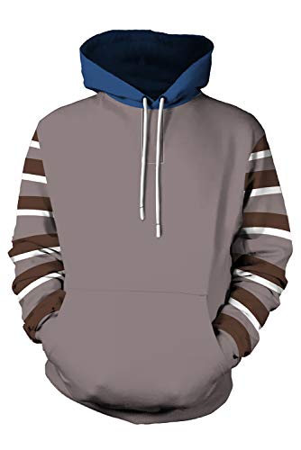 Bilicos Kapuzenpullover Sweatshirt Hoodie Print Tops Jacke Pullover Sweatjacke Outwear Ticci Toby Braun XXL (Brustumfang 116cm) von Bilicos