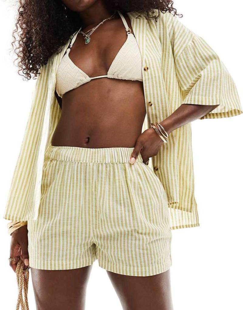 Billabong - Beach Side - Strand-Shorts aus Baumwolle in Gelb, Kombiteil von Billabong