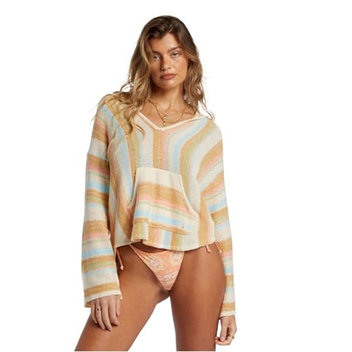 Billabong Damen Baja Beach Hooded Mexican Striped Sweater Pullover, Hanf 2, Klein von Billabong