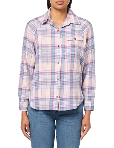 Billabong Damen Best Time Oversized Fit Button Down Langarm Baumwolle Flanellhemd, Washed Berry, Groß von Billabong