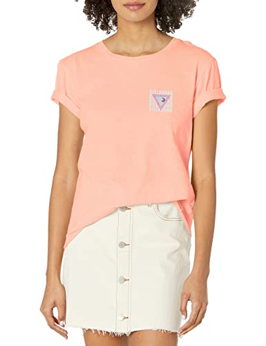 Billabong Damen Hochwertiges kurzen Ärmeln T-Shirt, Tropischer Pfirsich-Stil, gerahmt, Mittel von Billabong