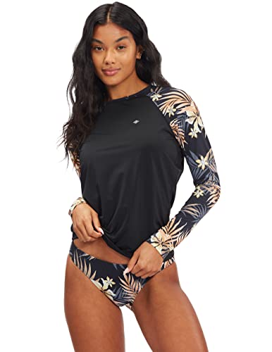 Billabong Damen Klassischer Langarm-Rashguard, Schwarzer Kieselsteindruck, Large von Billabong