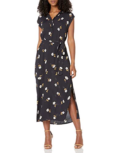 Billabong Damen Lovely Ways Midikleid mit Knopfleiste vorne Lässiges Kleid, Schwarz, floral, Mittel von Billabong