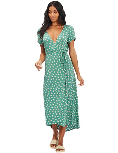 Billabong Damen Wrap Front Midi Length Dress Lässiges Kleid, Island Grün, Klein von Billabong