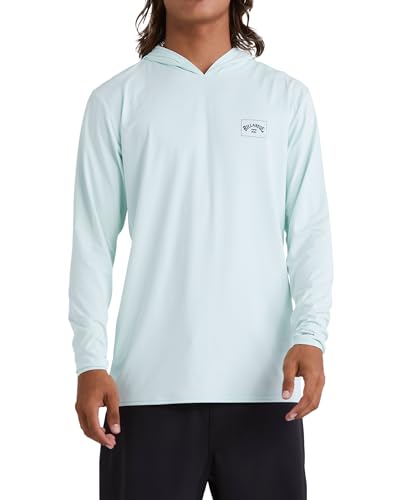 Billabong Herren Arch Mesh Loose Fit Long Sleeve Hooded 50+ UPF Surf Rashguard Rash-Guard-Shirt, Seeglas, S von Billabong