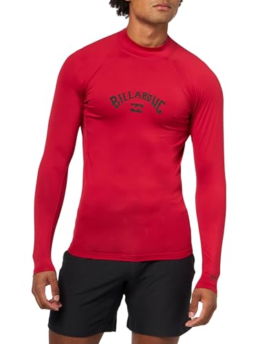Billabong Herren Arch Performace Fit Long Sleeve Rashguard 50+ Uv Protection Rash-Guard-Shirt, Scharlachrot, XL von Billabong