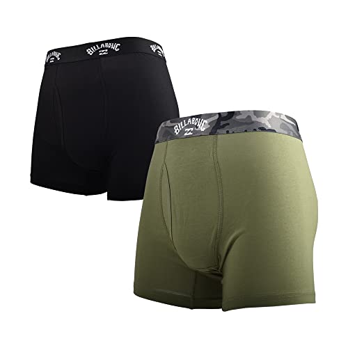 Billabong Herren Basic Boxershorts aus Baumwolle Retroshorts, Schwarz/Camo (2er-Pack), Large von Billabong