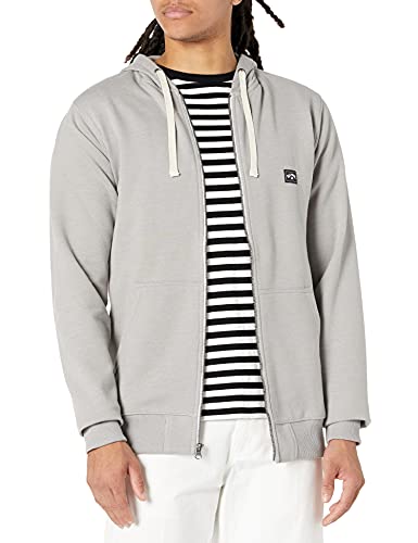 Billabong Herren Klassischer Premium-Fleece-Sweatshirt mit durchgehendem Reißverschluss Kapuzenpullover, grau, Large von Billabong