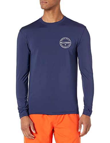 Billabong Herren Klassischer Rashguard mit Langen Ärmeln, lockere Passform Rash-Guard-Shirt, Marineblauer Rotor, M von Billabong