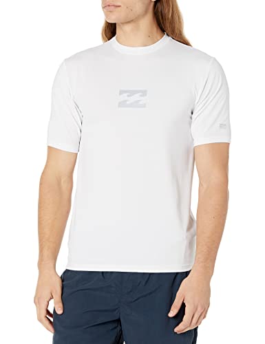 Billabong Herren Klassischer Rashguard mit kurzen Ärmeln, lockere Passform Rash-Guard-Shirt, Weiße Welle, X-Large von Billabong