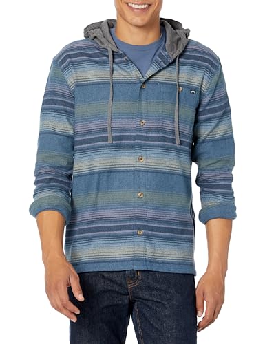 Billabong Herren Klassisches Baja-Flanellhemd mit Kapuze Hemd mit Button-Down-Kragen, Nordsee 23, Mittel von Billabong