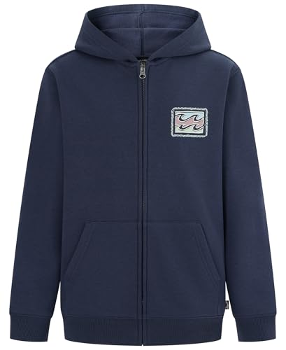 Billabong Jungen Full-Zip Fleece Sweatshirt, Soft & Comfortable Hoodie, Regular Fit Kapuzenpullover, Dusty Navy, 14-16 von Billabong