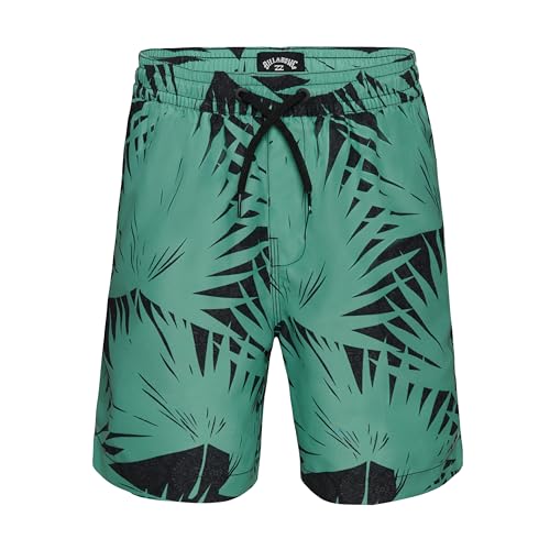 Billabong Jungen Layback 4-Way Stretch Swim Trunks with UPF 50+ Sun Protection, Quick Dry Bathing Suit Badehose, Schwarze Line-up, 10-12 von Billabong