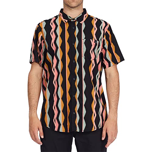 Billabong Klassisches Herrenhemd mit kurzen Ärmeln, Mehrfarbig/Meereswellen (Ocean Tides), Mittel von Billabong