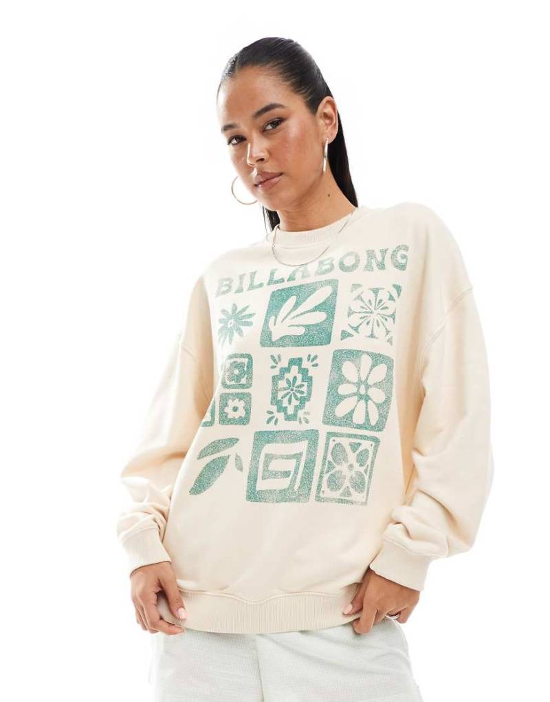 Billabong - Langärmliges Sweatshirt in Creme-Weiß von Billabong