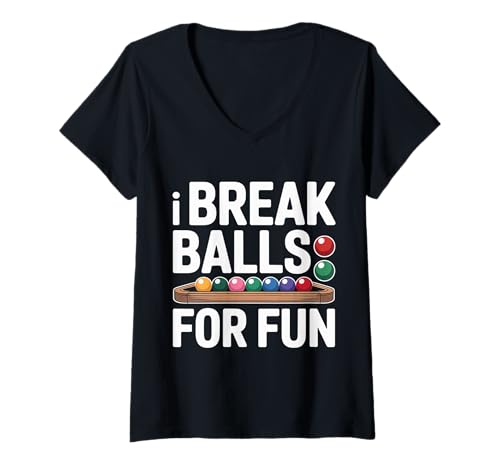 Damen I Break Balls for Fun Billard Pool Witz - T-Shirt mit V-Ausschnitt Damen I Break Balls for Fun Billard Pool Witz - T-Shirt mit V-Ausschnitt von Billard Cue Control Comedy
