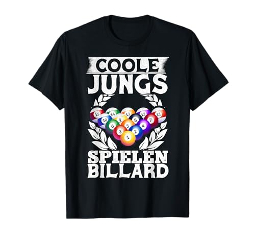 Coole Jungs Spielen Billard Queue Cue Snooker Pool Billiard T-Shirt von Billard Geschenke Poolbilliard Kö 8Ball Billiard