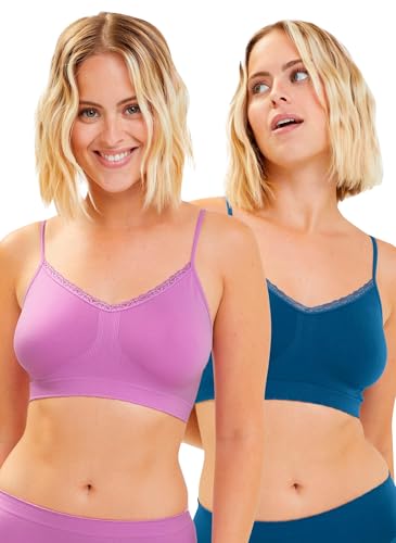 Billet Doux Damen Zen Attitude_563111 BH, Lila Opera + echtes Blau, 38-40 (2er Pack) von Billet Doux