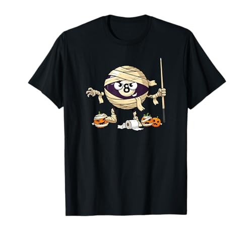 Lustiger Billard-Mumien-Kürbis Halloween Kinder Herren Damen T-Shirt von Billiard Lovers Cute Halloween Outfits Boy Girl