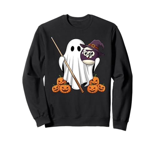 Lustiger Geist Billard Kürbis Halloween Kinder Herren Damen Sweatshirt von Billiard Lovers Cute Halloween Outfits Boy Girl