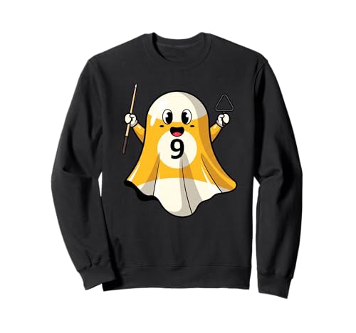 Lustiger Billardgeist Kürbis Boo Halloween Kinder Herren Damen Sweatshirt von Billiards Lovers Halloween Ghost Pumpkin Outfits