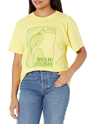 Billie Eilish Damen Official Pop Art Billie Image T-Shirt Hemd, gelb, Groß von Billie Eilish