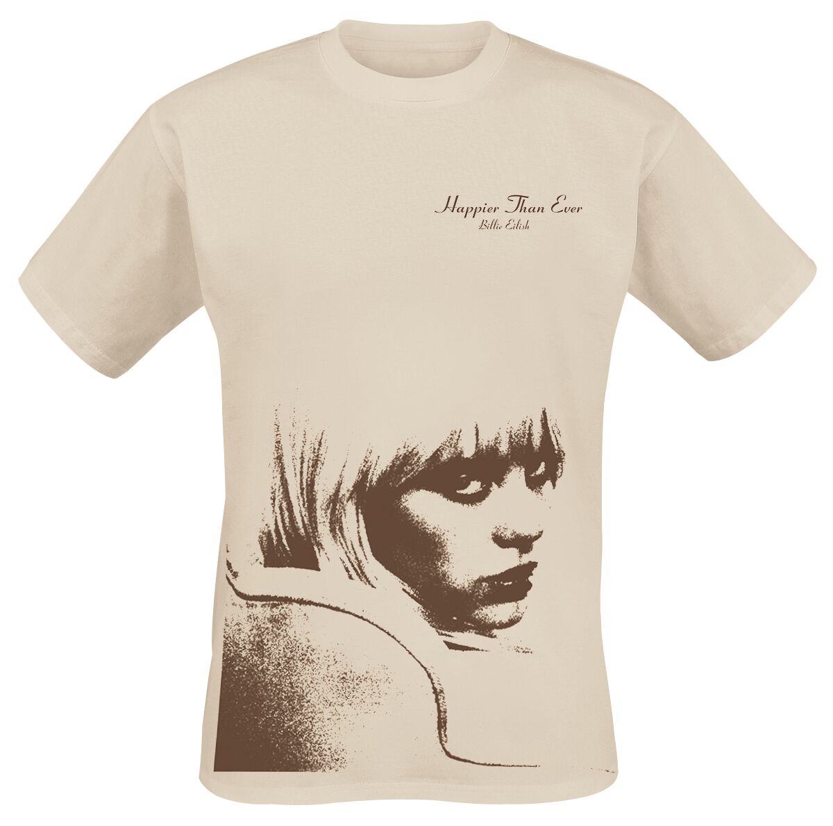 Billie Eilish T-Shirt - Happier than ever - XXL - für Männer - Größe XXL - beige  - Lizenziertes Merchandise! von Billie Eilish