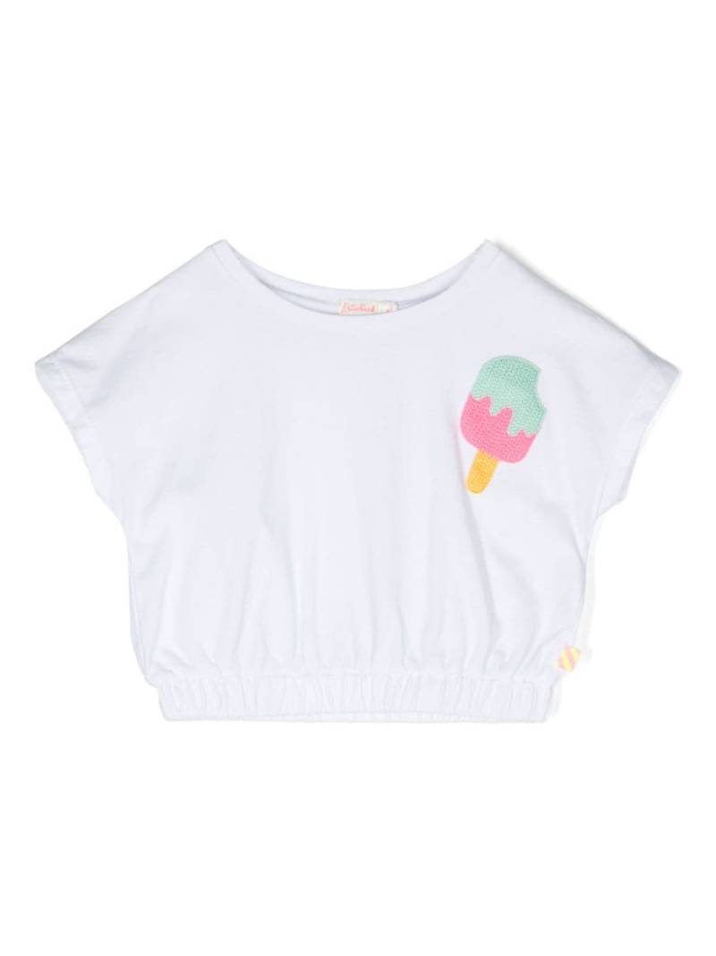 Billieblush Cropped-T-Shirt mit Eiscreme-Patch - Weiß von Billieblush