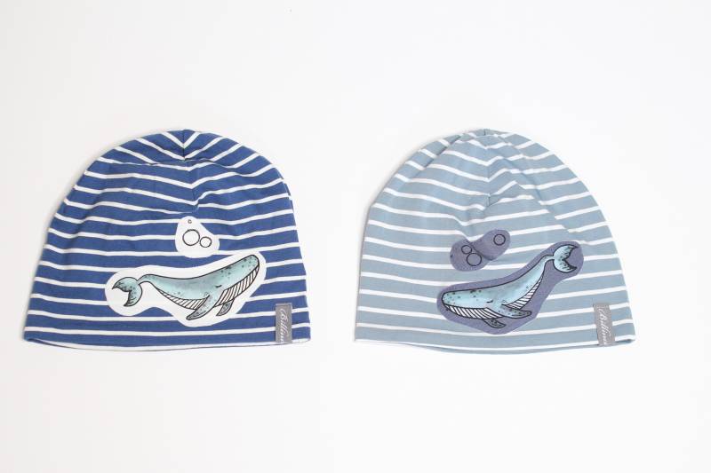 Jerseymütze, Kindermütze , Kinderbeanie "Wal" Blaugrau von Billinchen