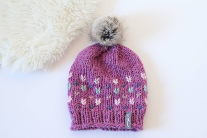 Mütze Strickmütze Weihnachtsmannmütze Wollmütze "Heide" von Billinchen