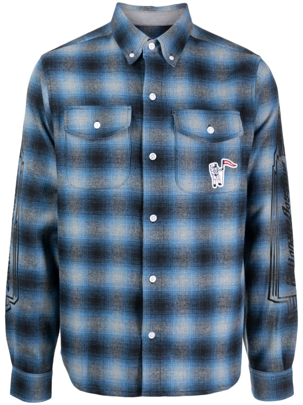 Billionaire Boys Club Kariertes Hemd mit Logo-Print - Blau von Billionaire Boys Club