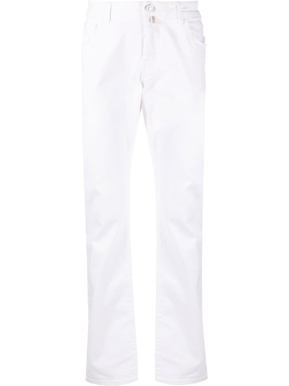 Billionaire Halbhohe Straight-Leg-Jeans - Weiß von Billionaire