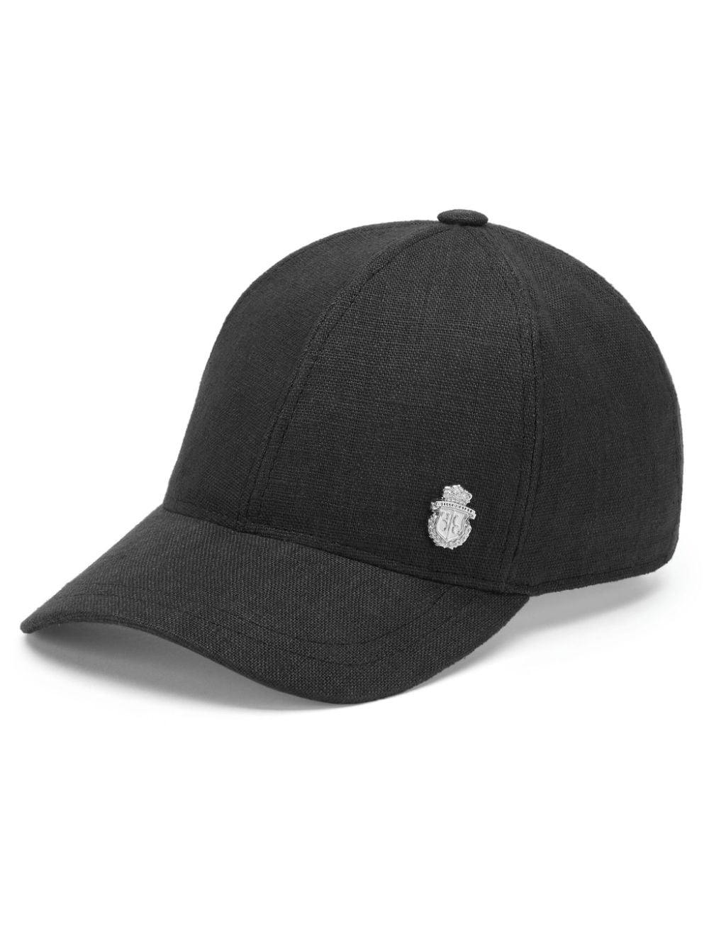 Billionaire Leinen-Baseballkappe mit Logo-Applikation - Schwarz von Billionaire