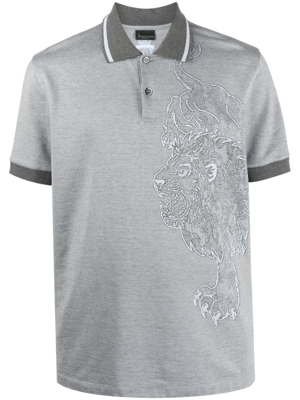 Billionaire Poloshirt mit Löwen-Print - Grau von Billionaire