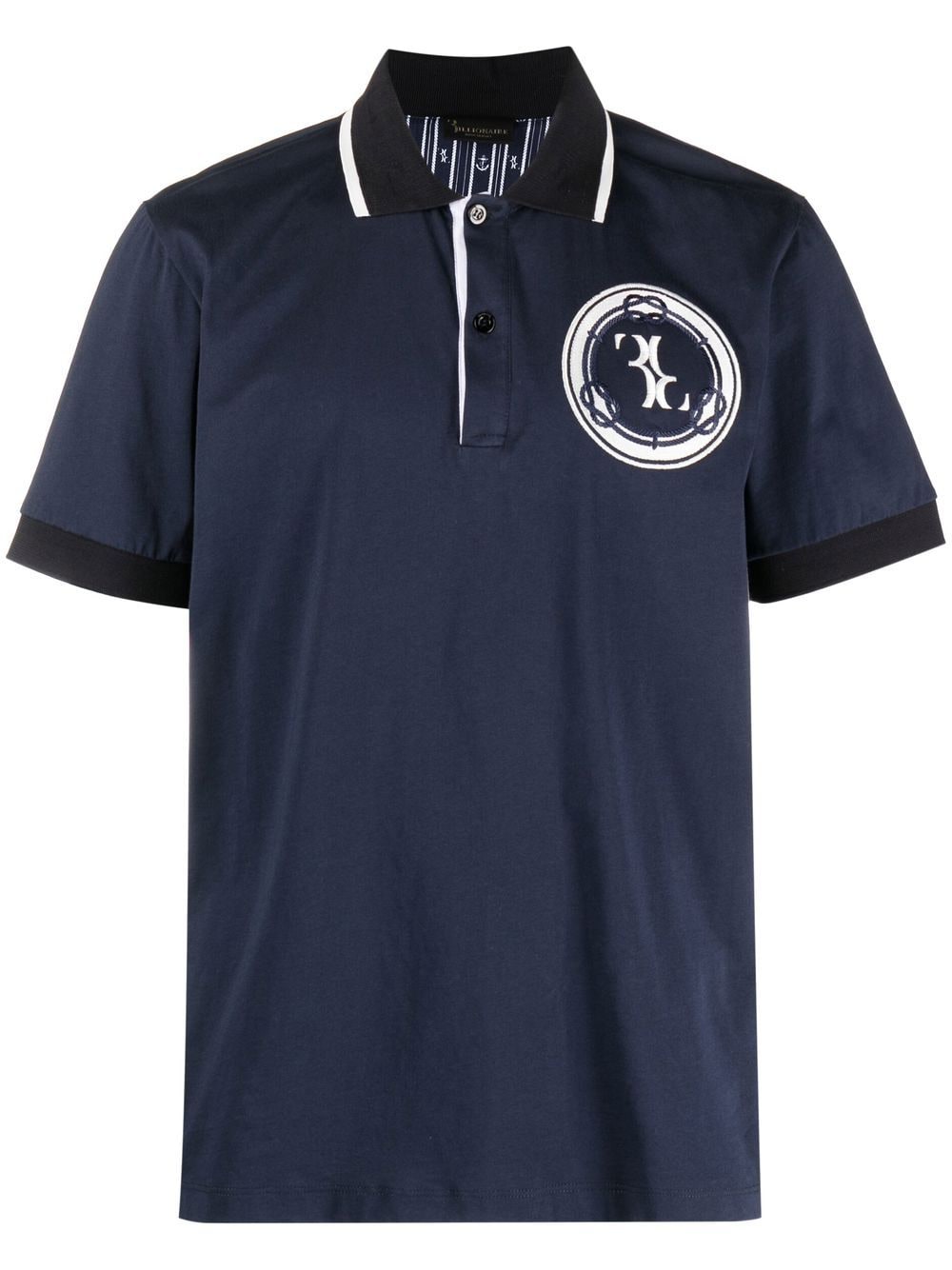 Billionaire Poloshirt mit Logo-Patch - Blau von Billionaire