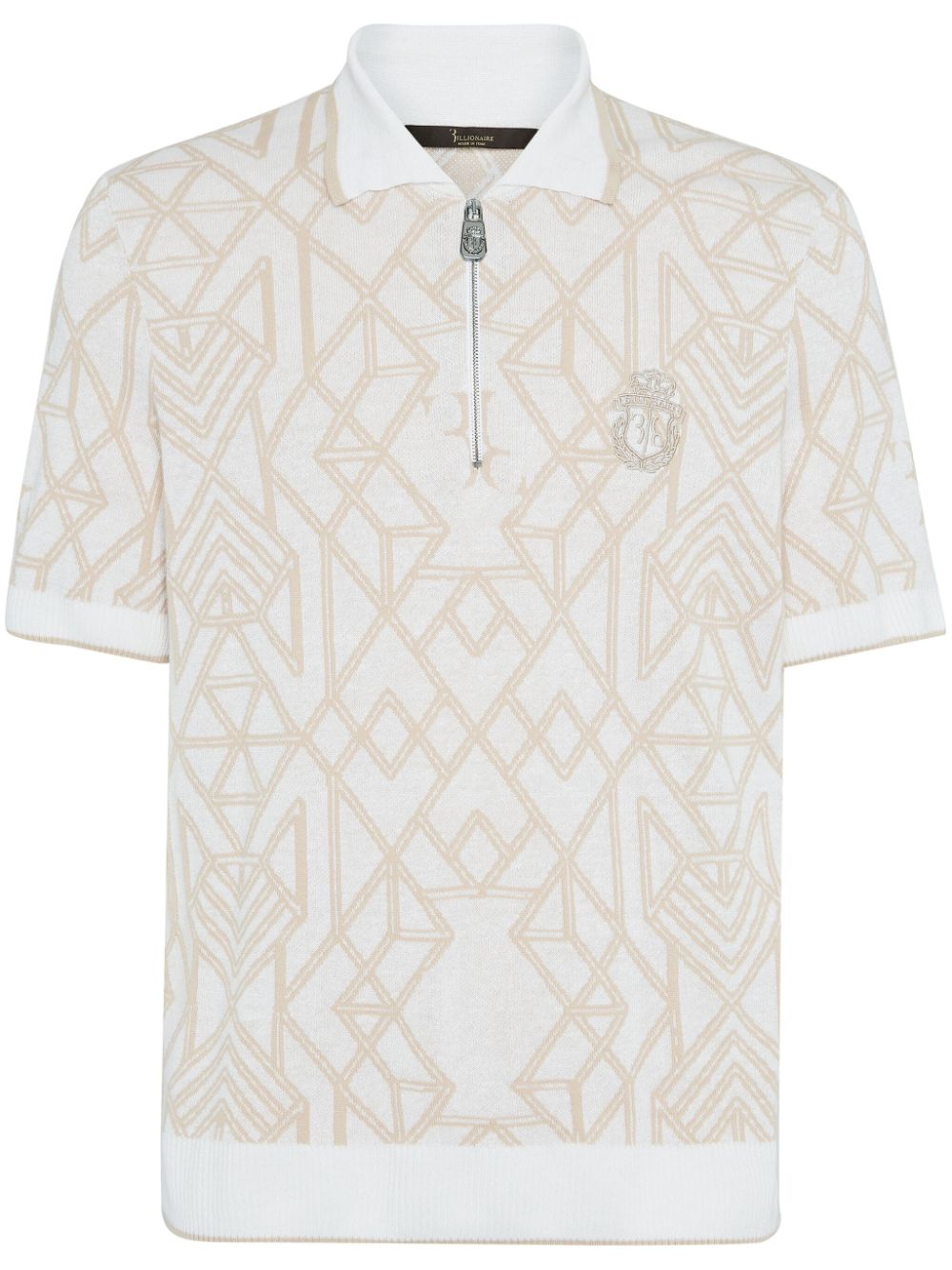 Billionaire Poloshirt mit abstraktem Muster - Nude von Billionaire