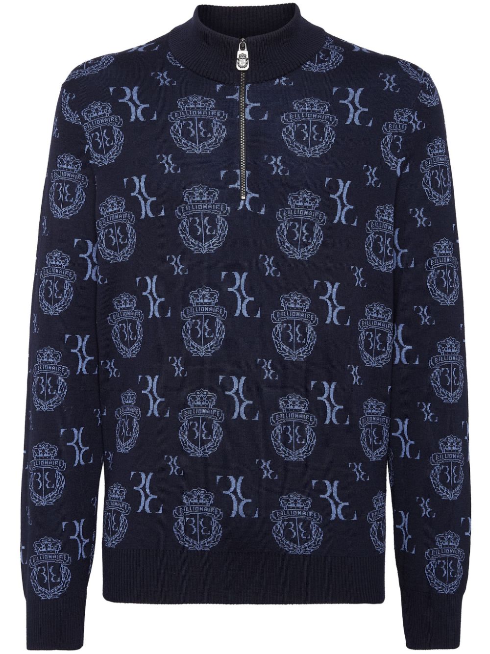 Billionaire Pullover aus Monogramm-Jacquard - Blau von Billionaire