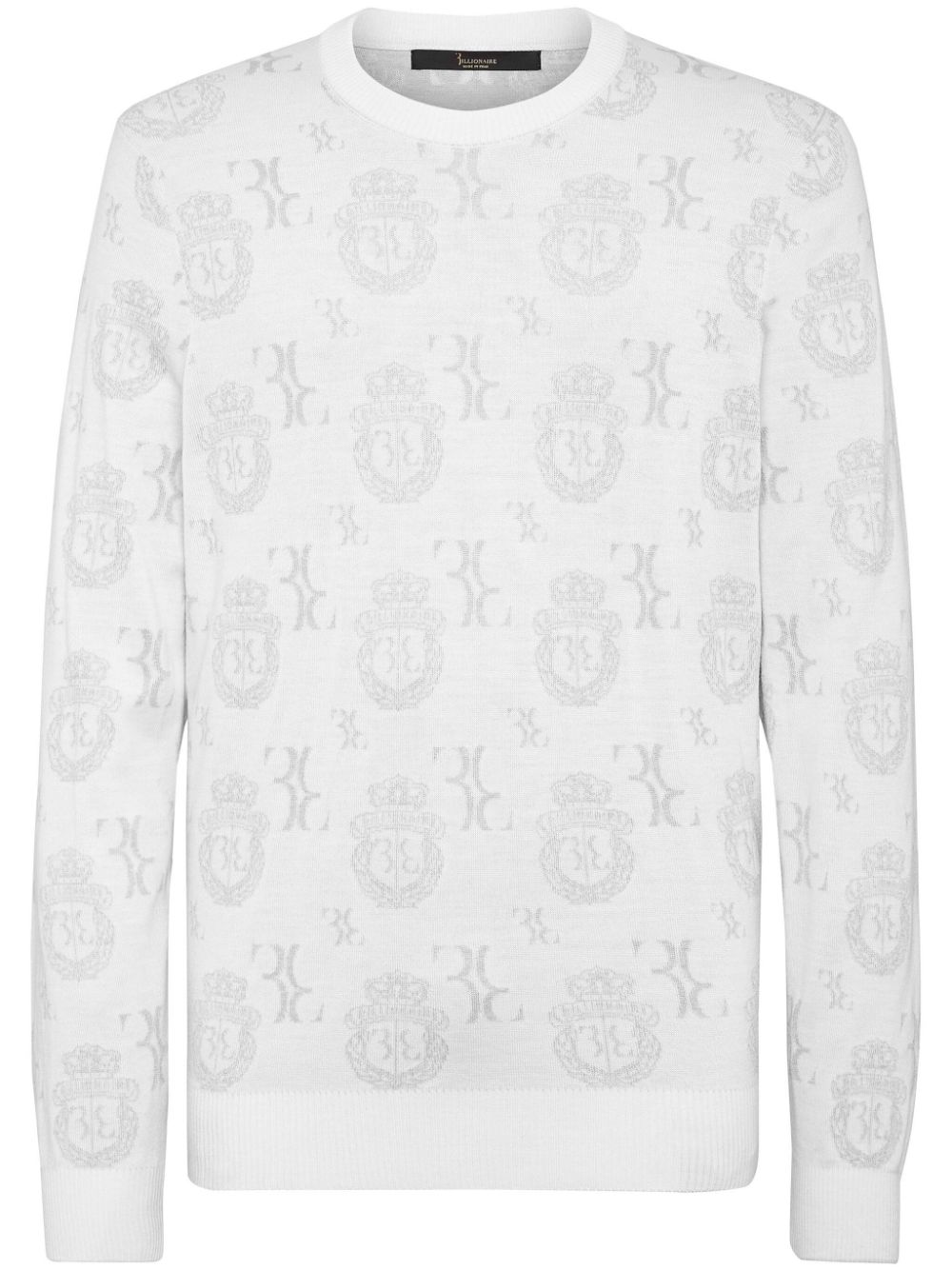 Billionaire Sweatshirt mit Wappen-Jacquardmuster - Weiß von Billionaire