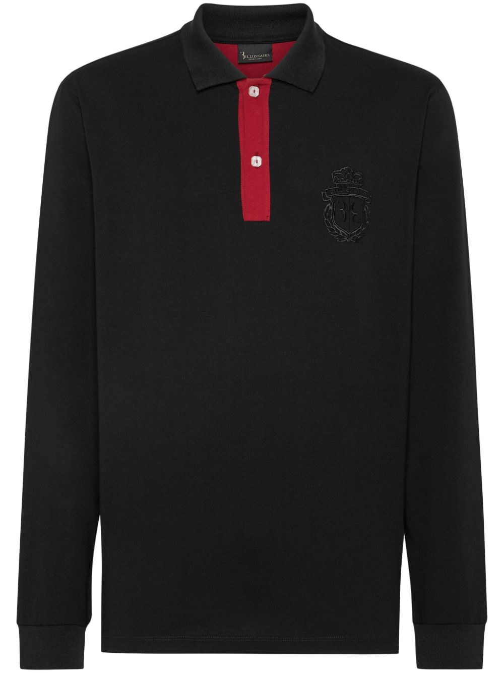 Billionaire Poloshirt mit Wappenstickerei - Schwarz von Billionaire