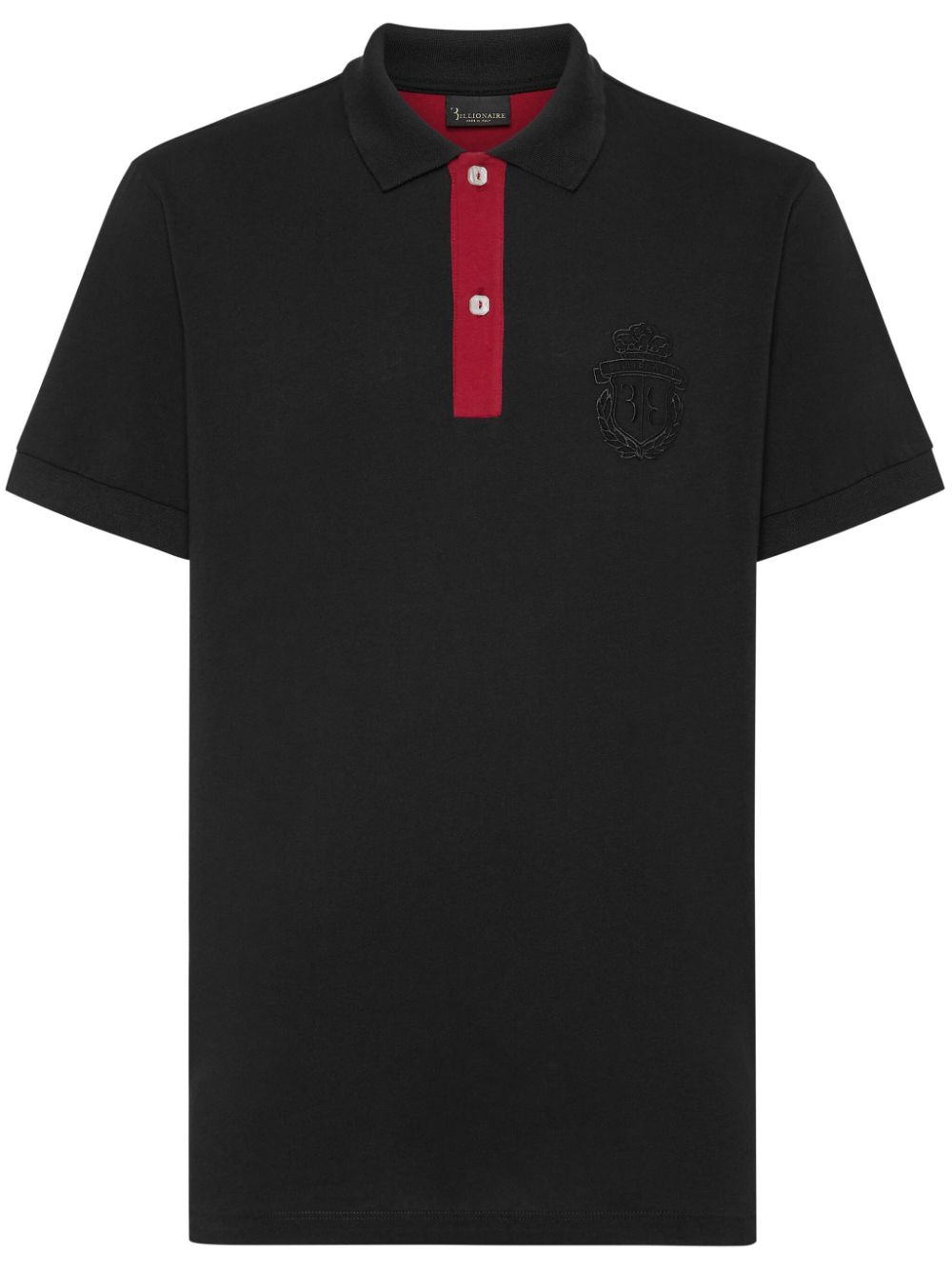 Billionaire Poloshirt mit Wappenstickerei - Schwarz von Billionaire