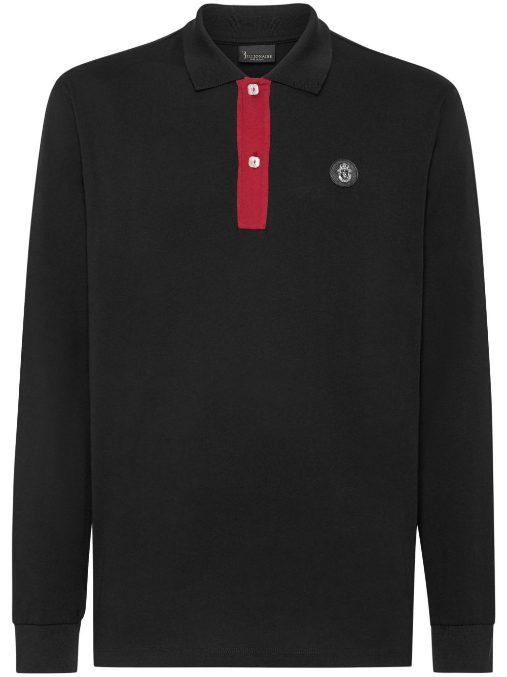 Billionaire Poloshirt mit Wappenstickerei - Schwarz von Billionaire