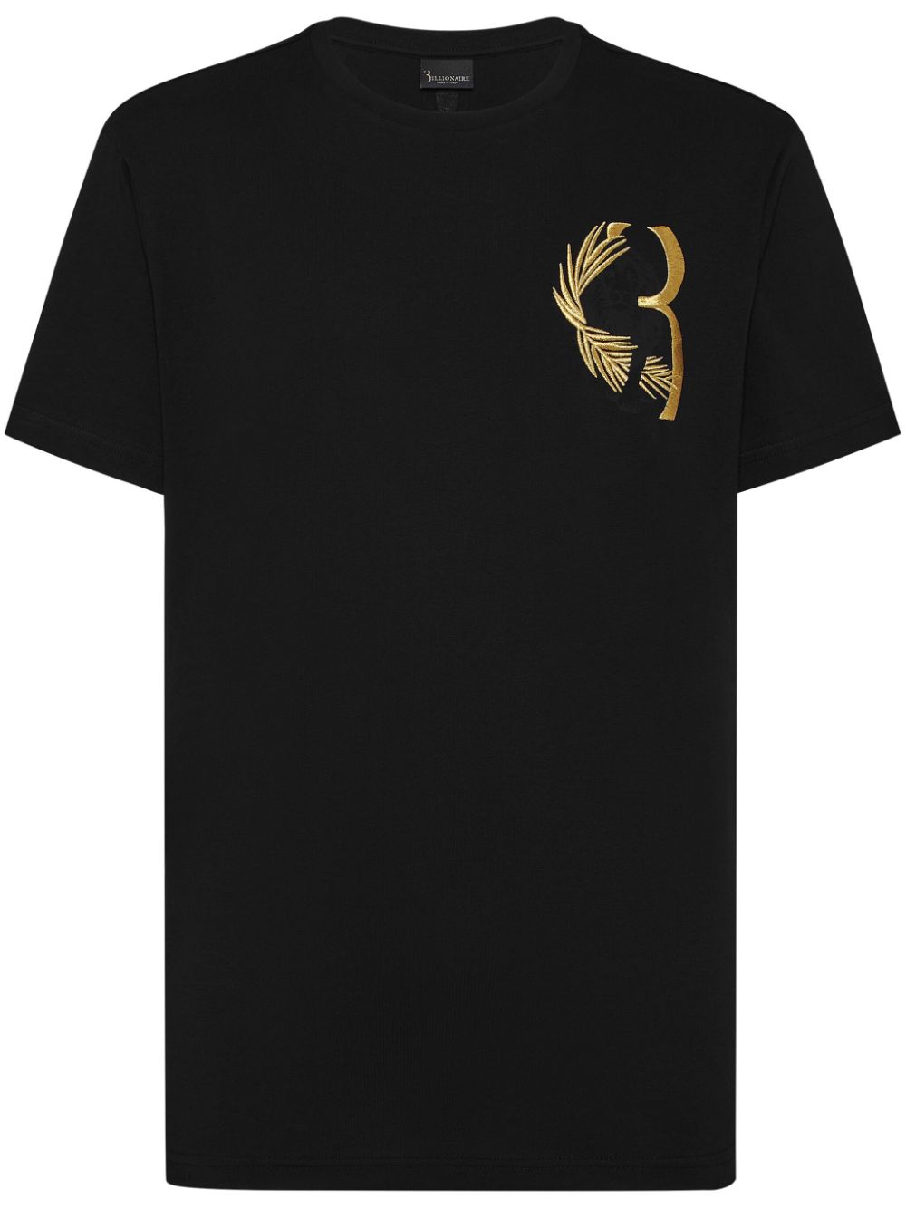 Billionaire T-Shirt mit Logo-Stickerei - Schwarz von Billionaire