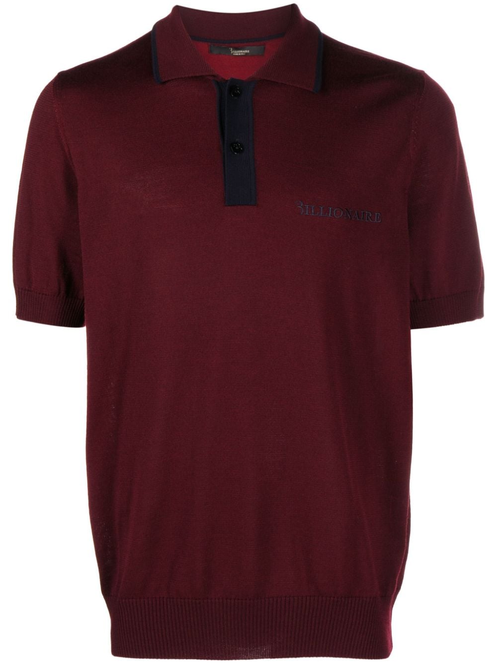 Billionaire Merino-Poloshirt mit Logo-Stickerei - Rot von Billionaire