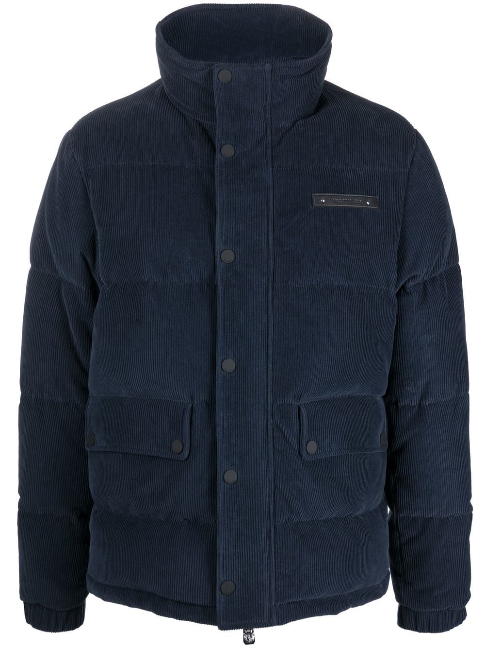 Billionaire Gefütterte Cordjacke mit Logo-Patch - Blau von Billionaire