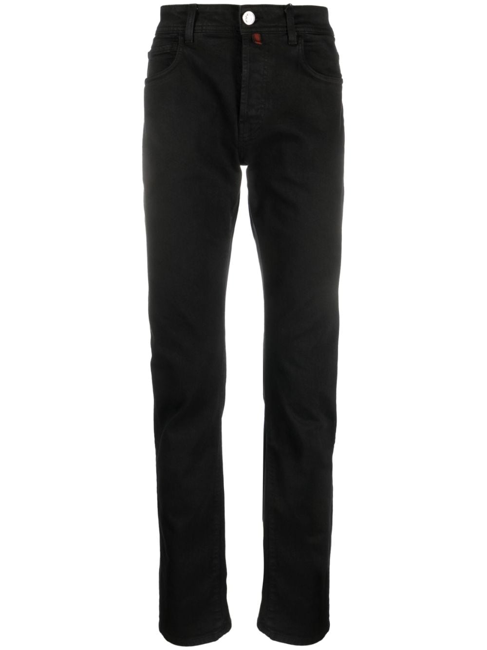 Billionaire Halbhohe Straight-Leg-Jeans - Schwarz von Billionaire