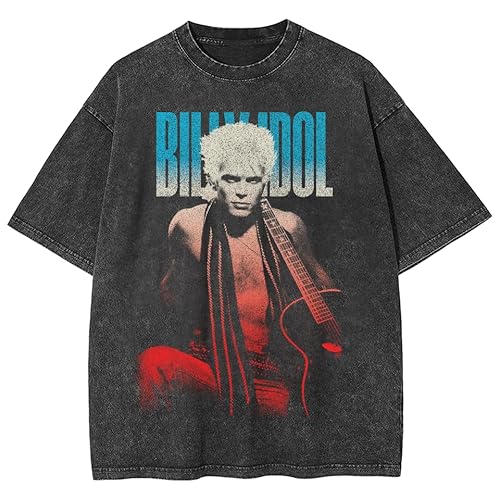 Billy Idol Unisex-Erwachsene Standard Mineral Wash Portrait T-Shirt - Amazon Exclusive, Mineralwaschung, XXL von Billy Idol
