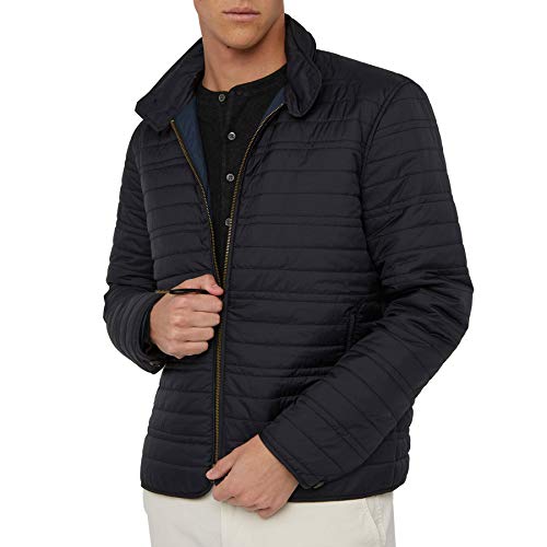 Billy Reid Herren Full Zip Quilted Water Resistant Down Members Shirt Jacket Steppjacke, schwarz, Large von Billy Reid