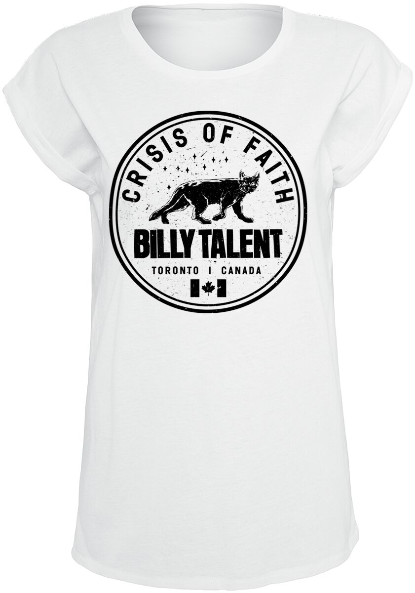 Billy Talent T-Shirt - Crisis Of Faith Circle Cat - S bis XL - für Damen - Größe XL - weiß  - Lizenziertes Merchandise! von Billy Talent