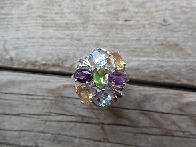 Multi Stein Ring Handgemacht Ist Sterling Silber von Billyrebs