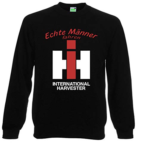 Bimaxx Sweatshirt Echte Männer Fahren IHC Harvester | Herren Pullover Langarm | Schwarz | Größe L von Bimaxx